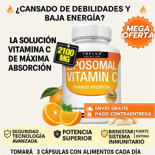 TopLux™ Vitamina C Liposomal: Cápsulas que fortalecen el sistema inmune y apoyan la producción de colágeno