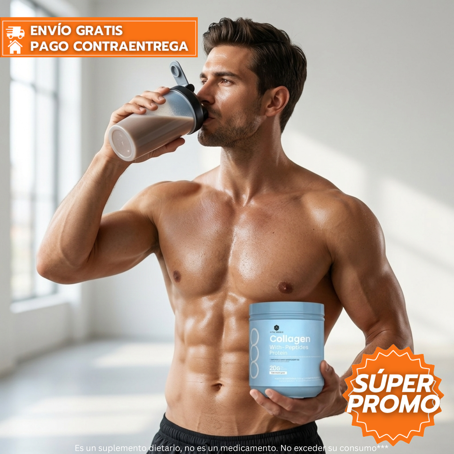 VitalWorld CollaPrime™: Colágeno con Péptidos, Proteína WPC 80 y Vitamina C que ayuda a fortalecer la piel, las articulaciones y los músculos, todo en una sola fórmula.