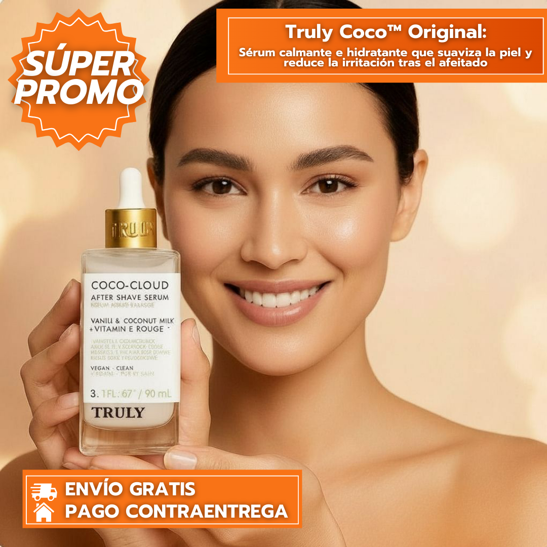 Truly Coco™ Original: Sérum calmante e hidratante que suaviza la piel y reduce la irritación tras el afeitado